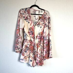 Rossmore floral long sleeve pink romper wedding guest graduation baby size M